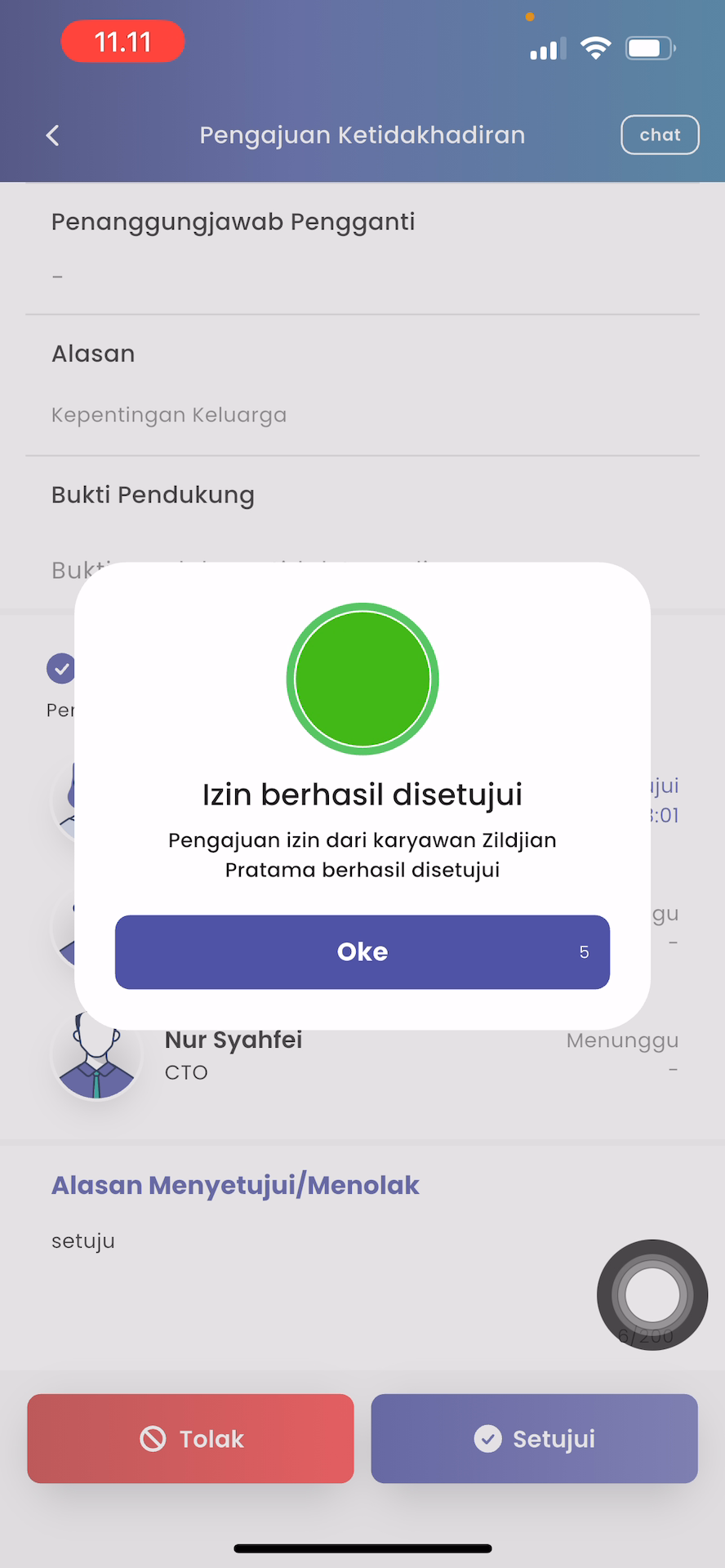 Status Persetujuan