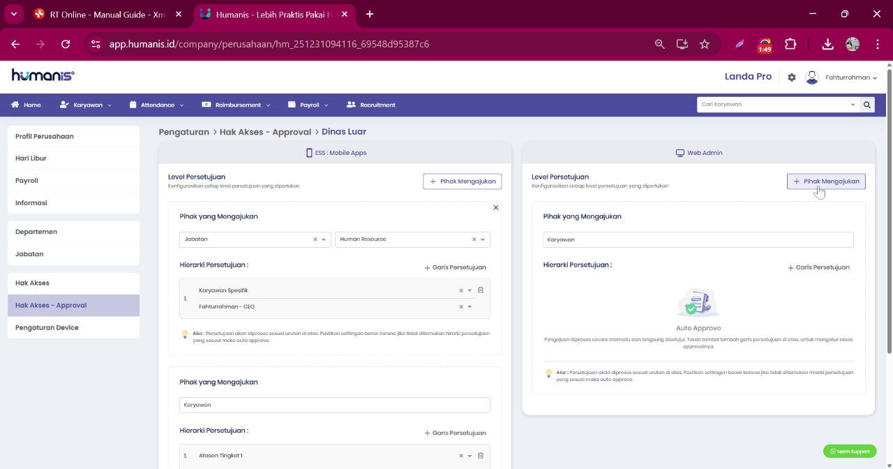 Approval Web Admin