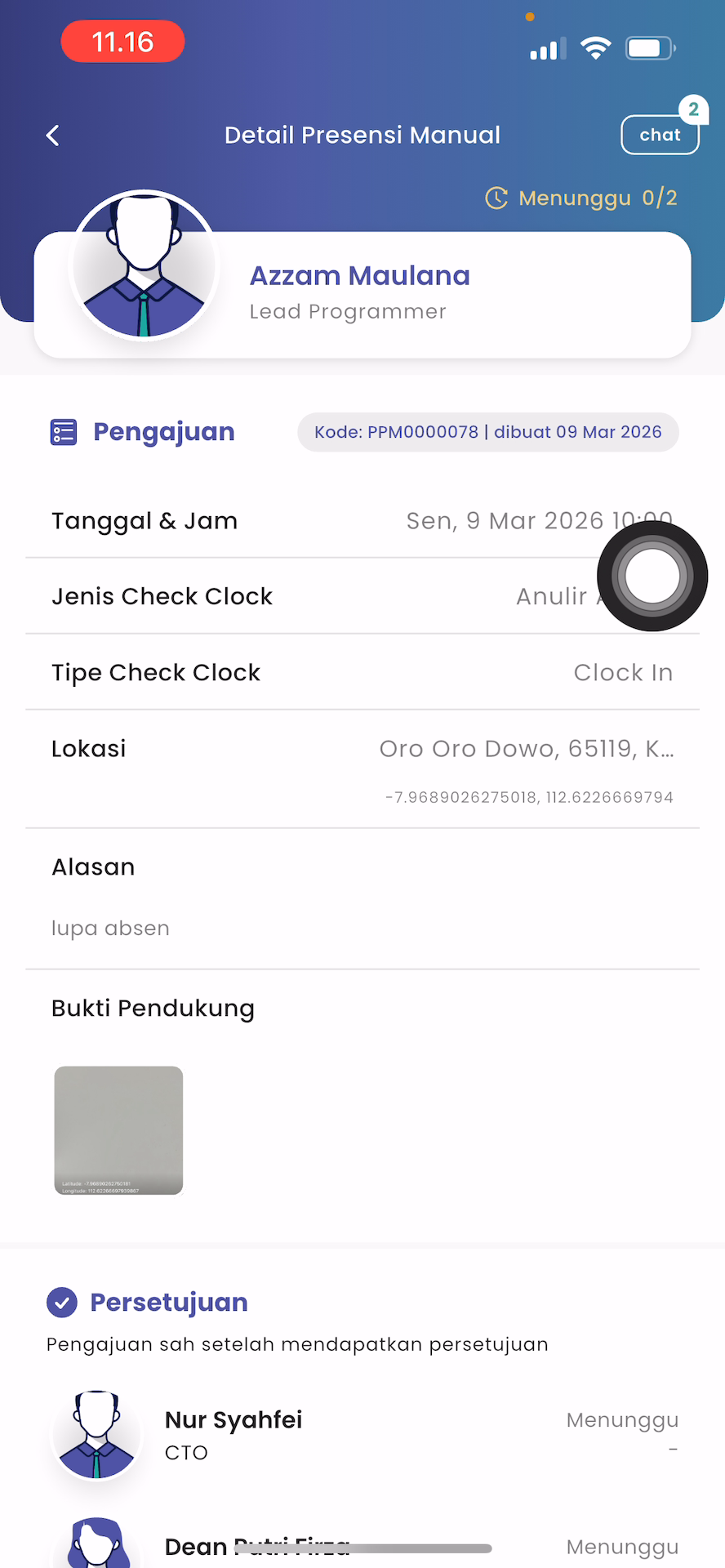 Menu Jenis Pengajuan