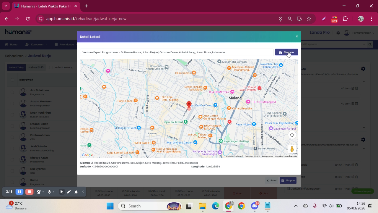 Pengaturan Radius Presensi untuk Lokasi WFO