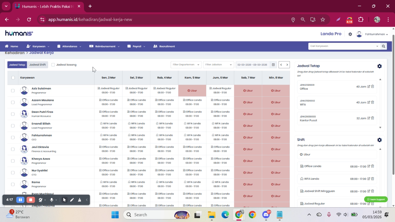 Opsi Filter dan Pilihan Jadwal Kosong