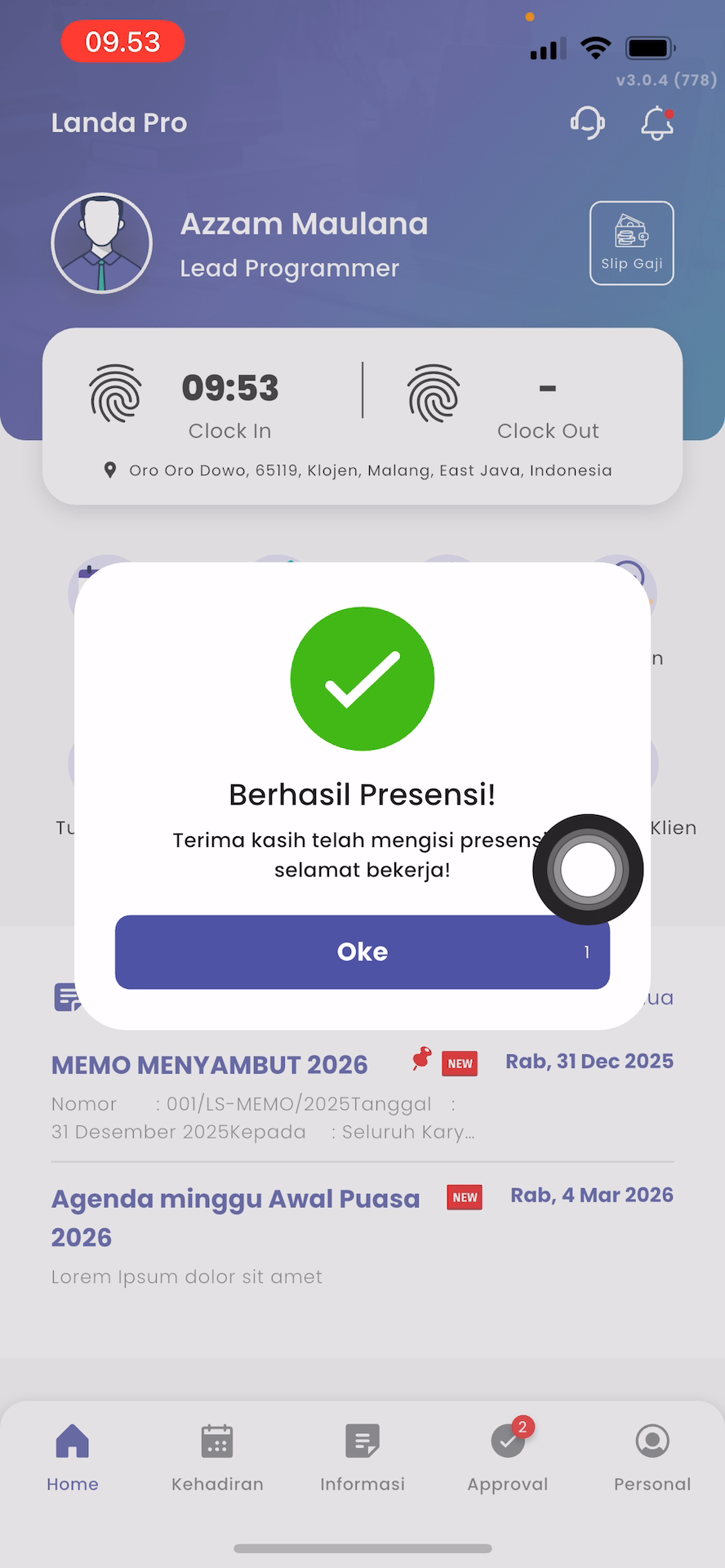 Halaman Clock Out