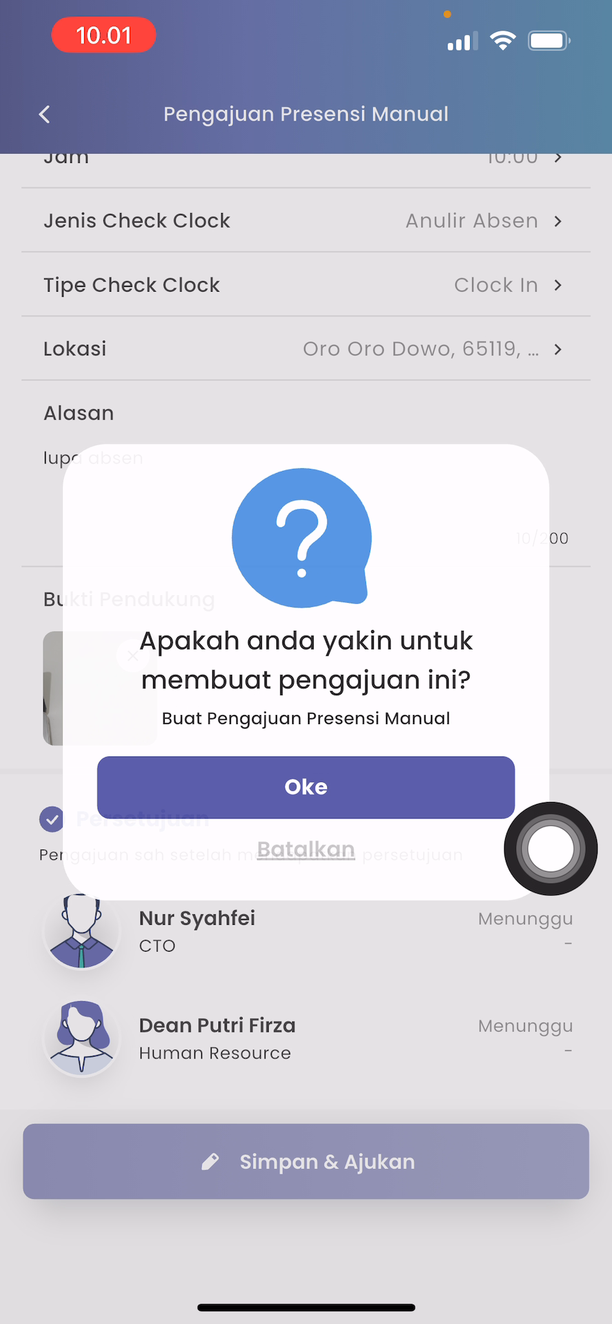 Notifikasi Pengajuan