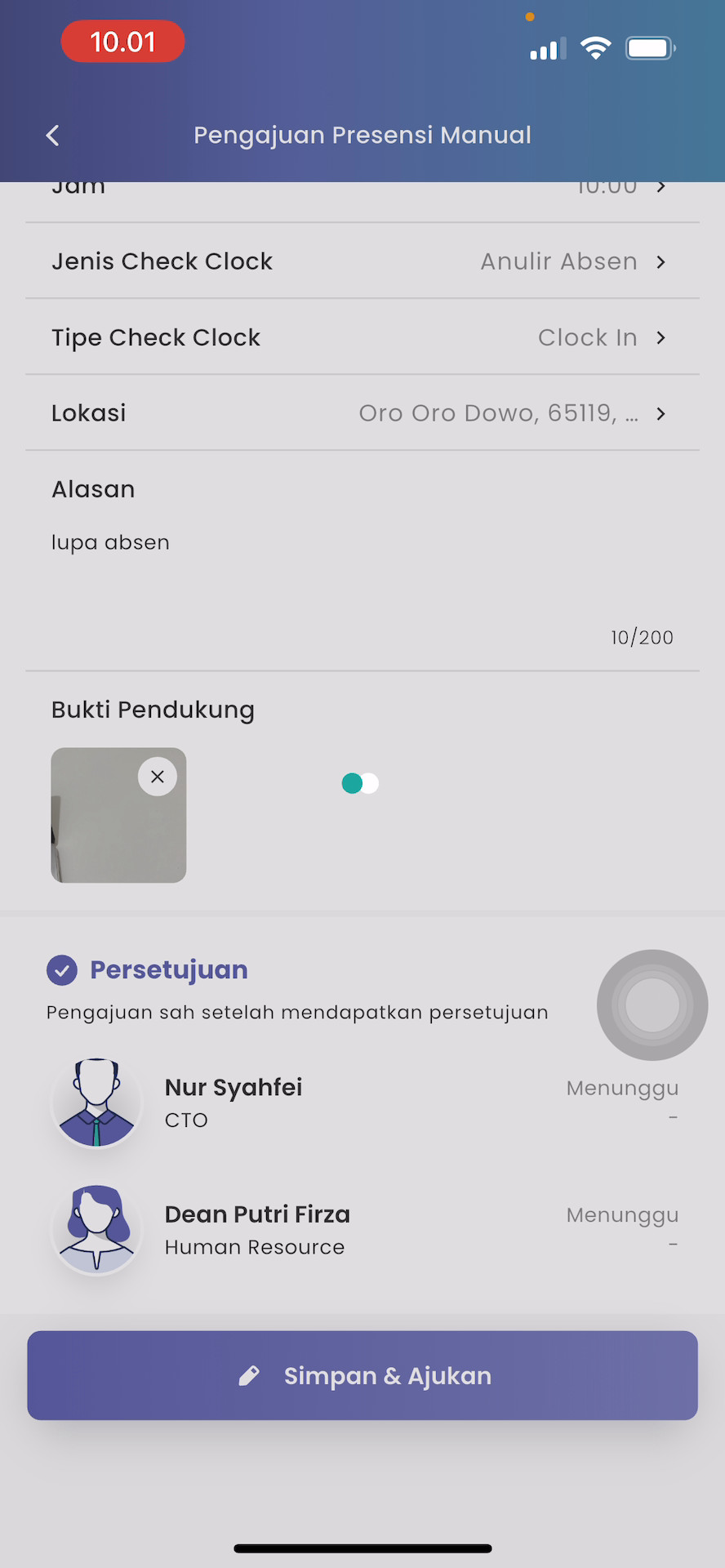 Status Pengajuan