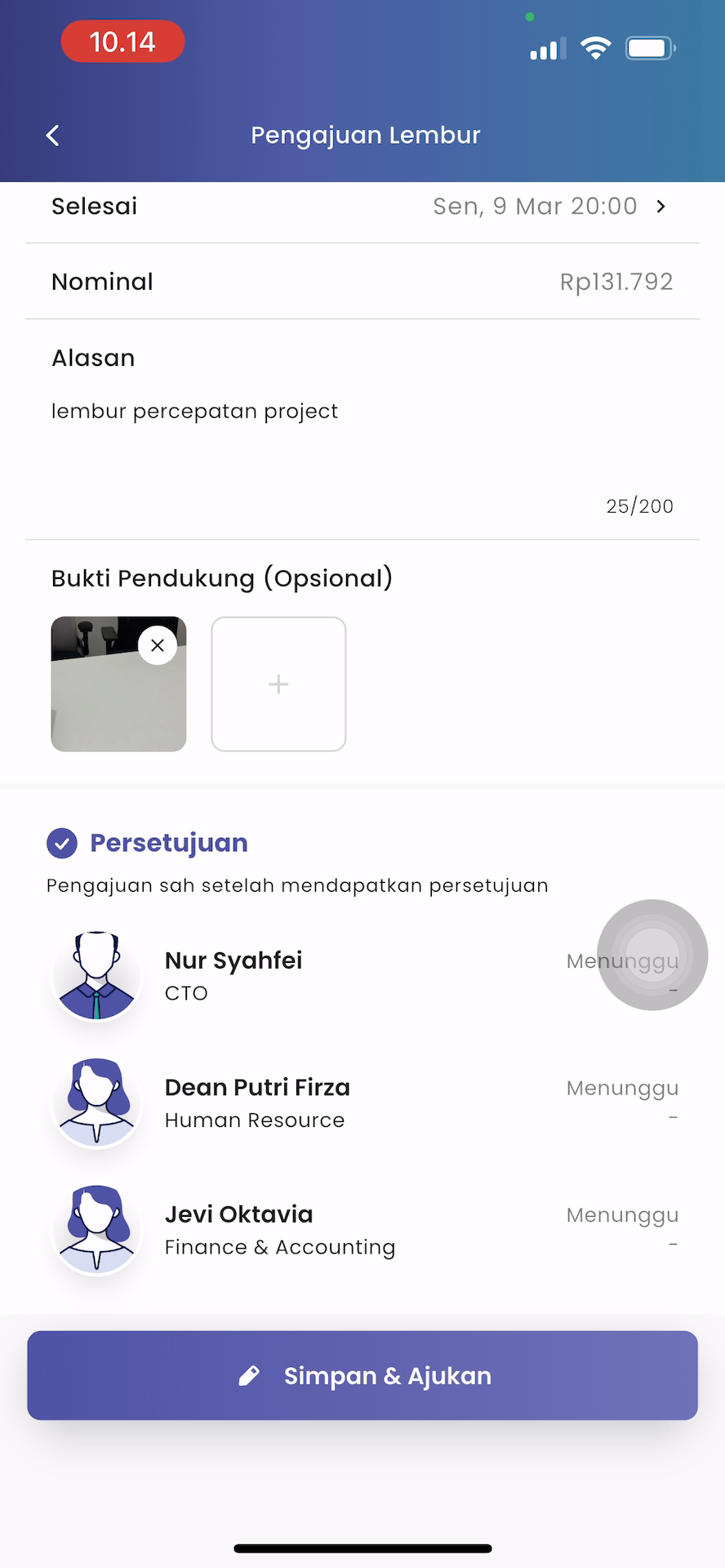 Simpan dan Ajukan
