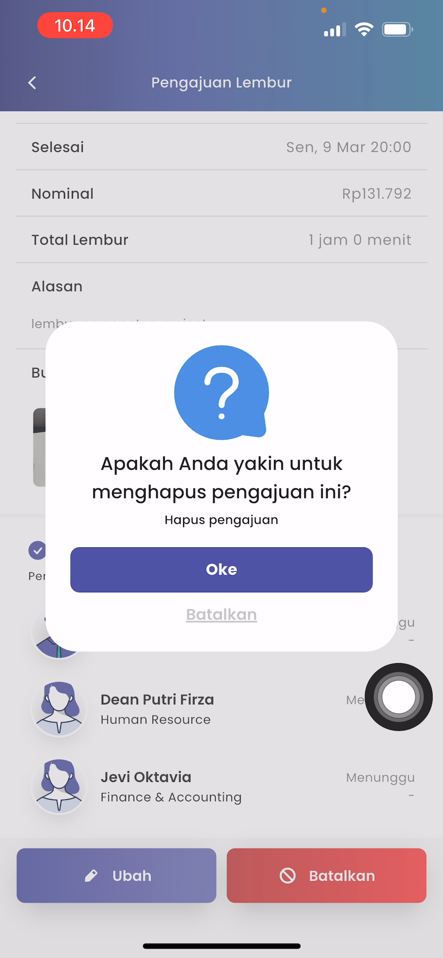 Status Pembatalan