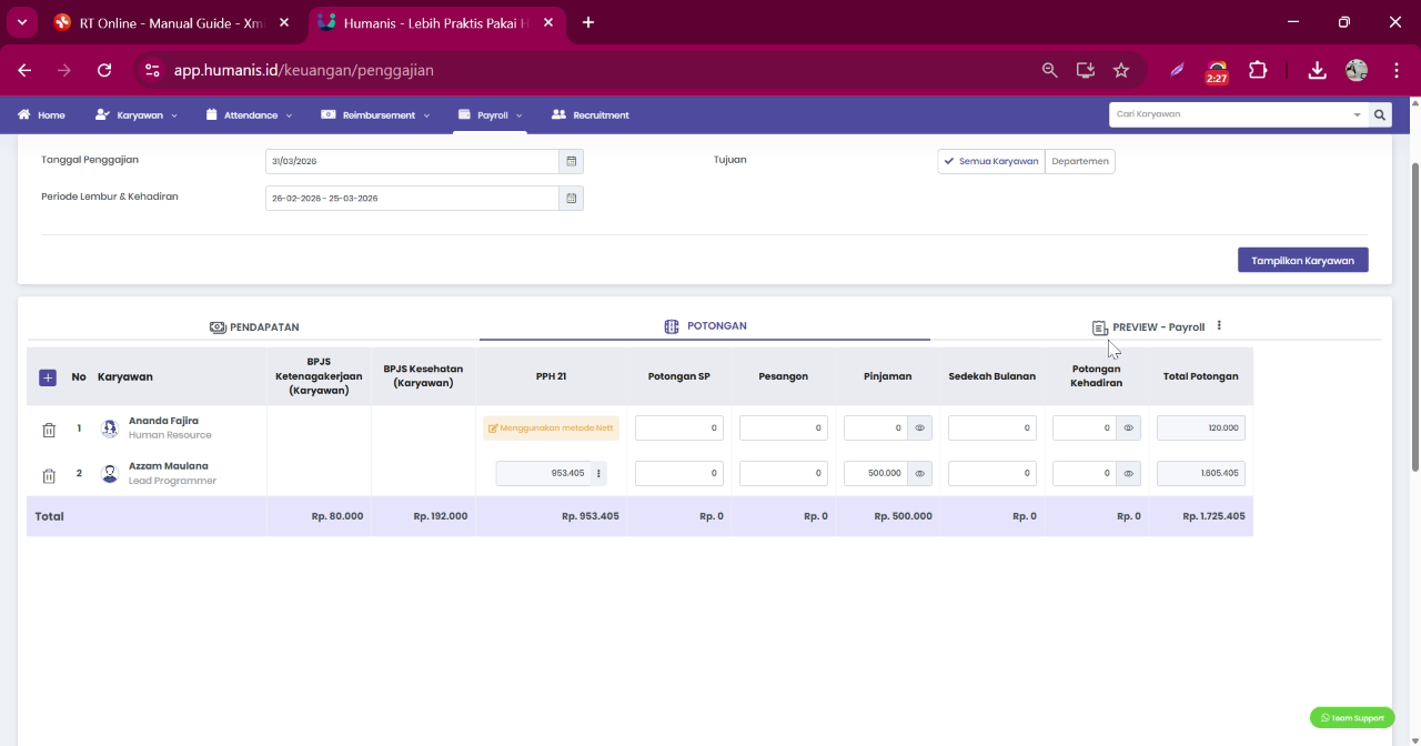 Preview Payroll