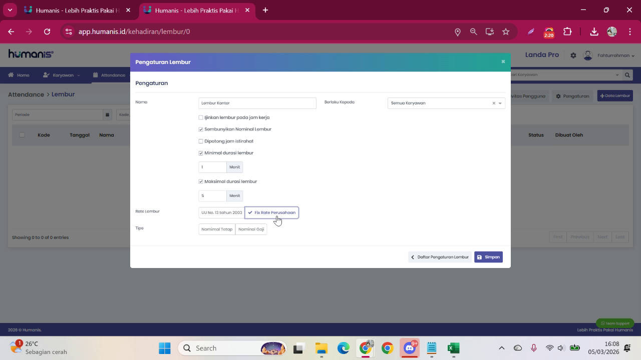 Metode Fix Rate Perusahaan