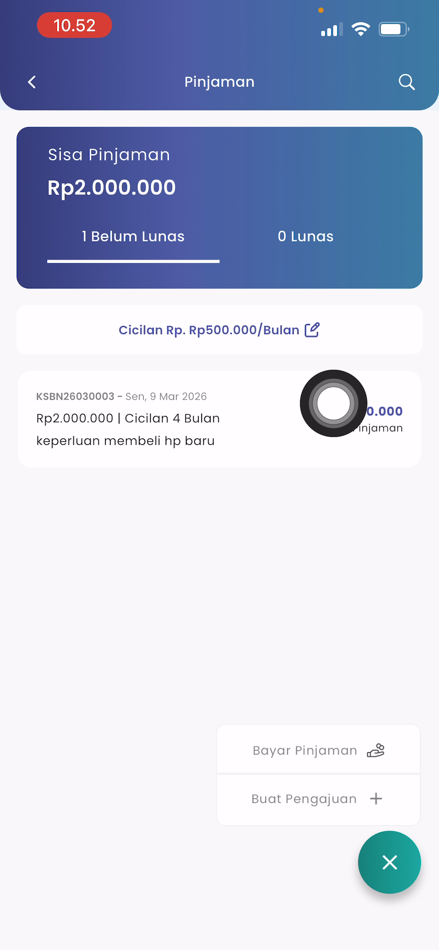 Menu Cicilan