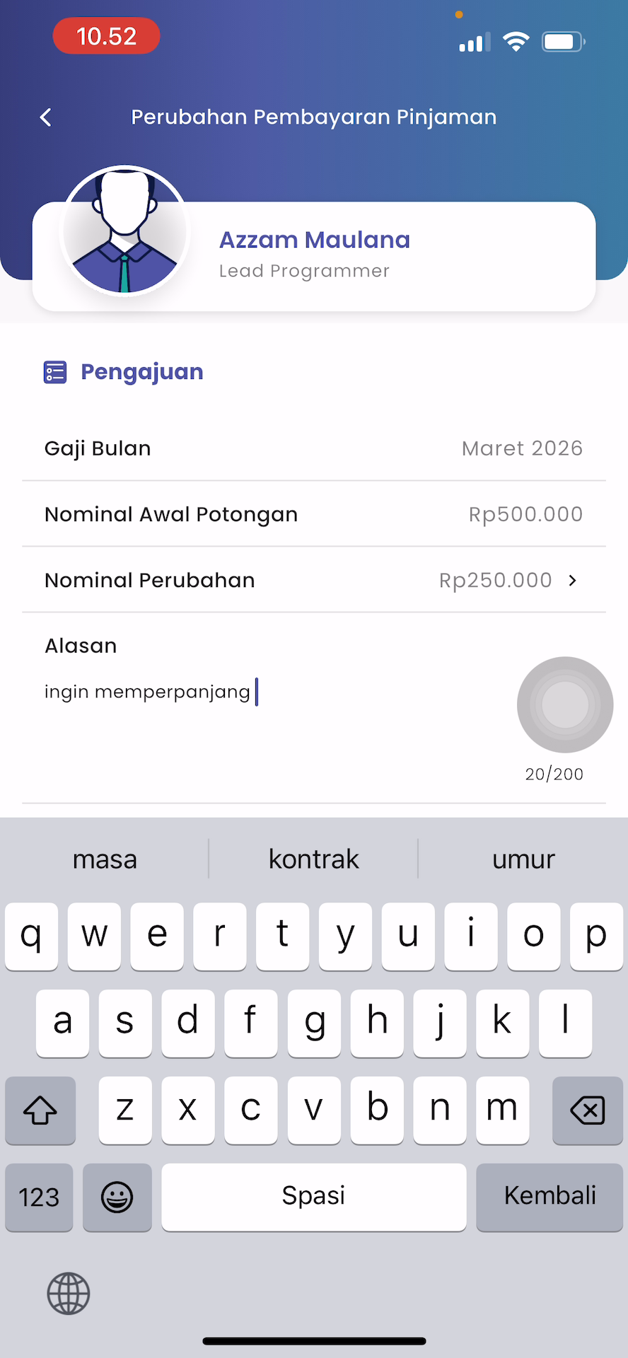 Alasan Perubahan