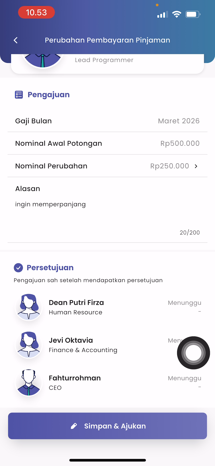 Perubahan Tagihan