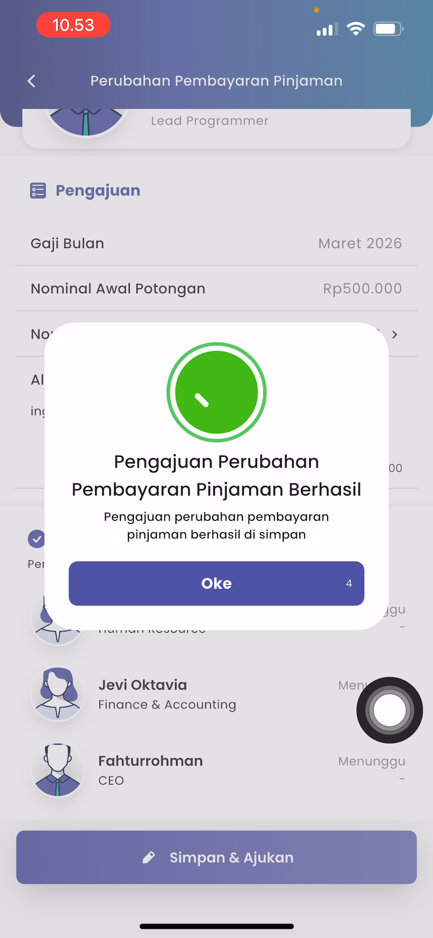 Status Menunggu Persetujuan