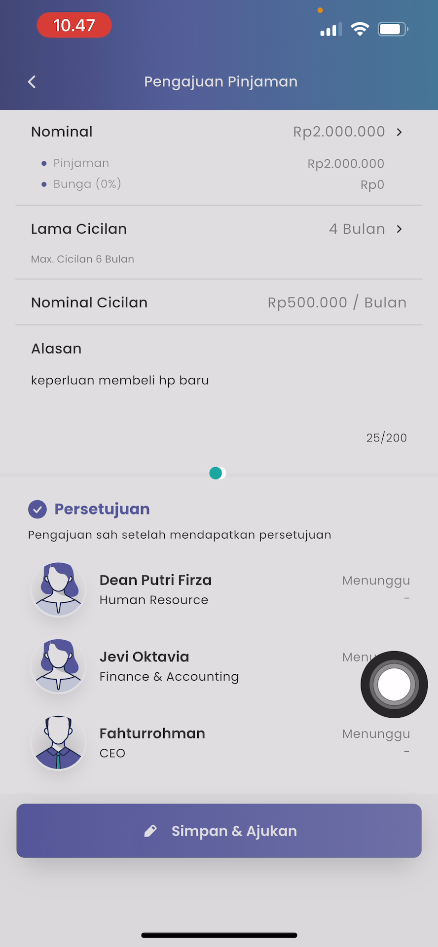 Status Pengajuan