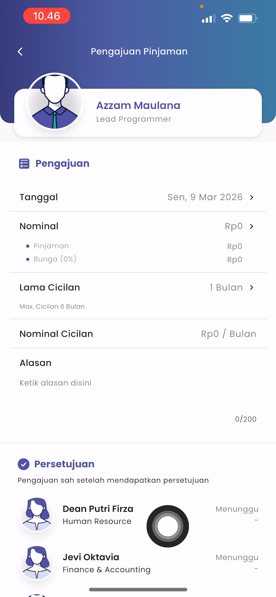 Kolom Nominal Pinjaman