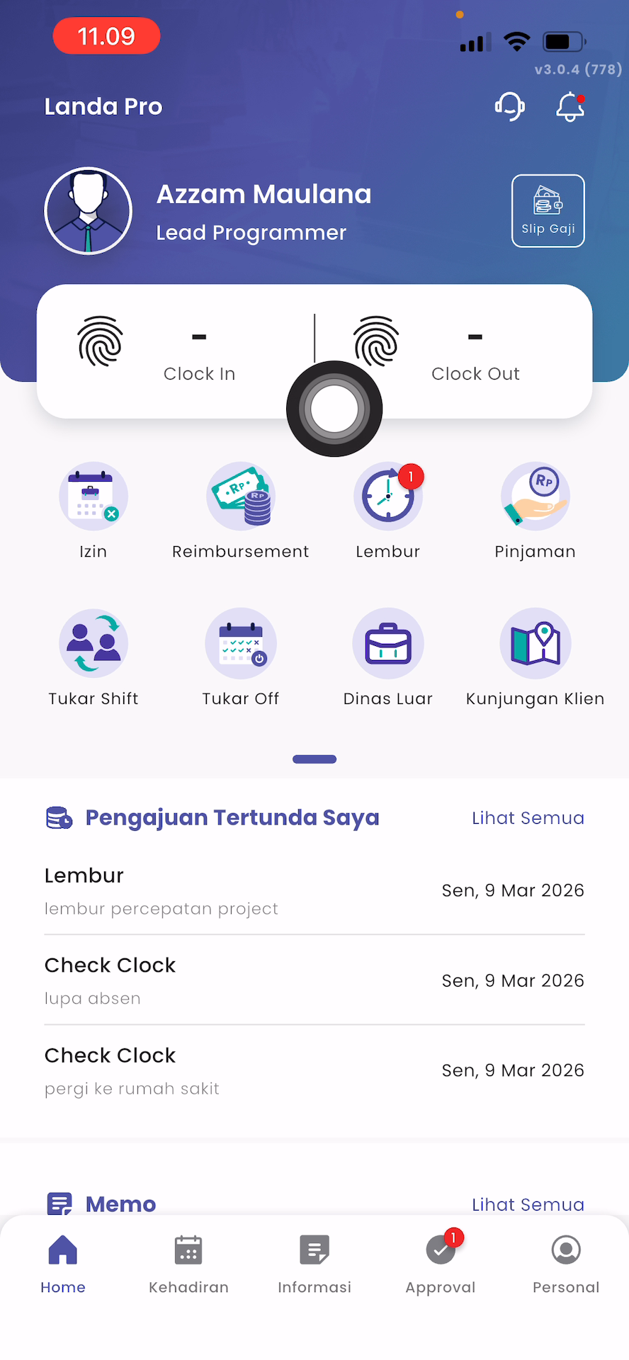 Menu Reimbursement