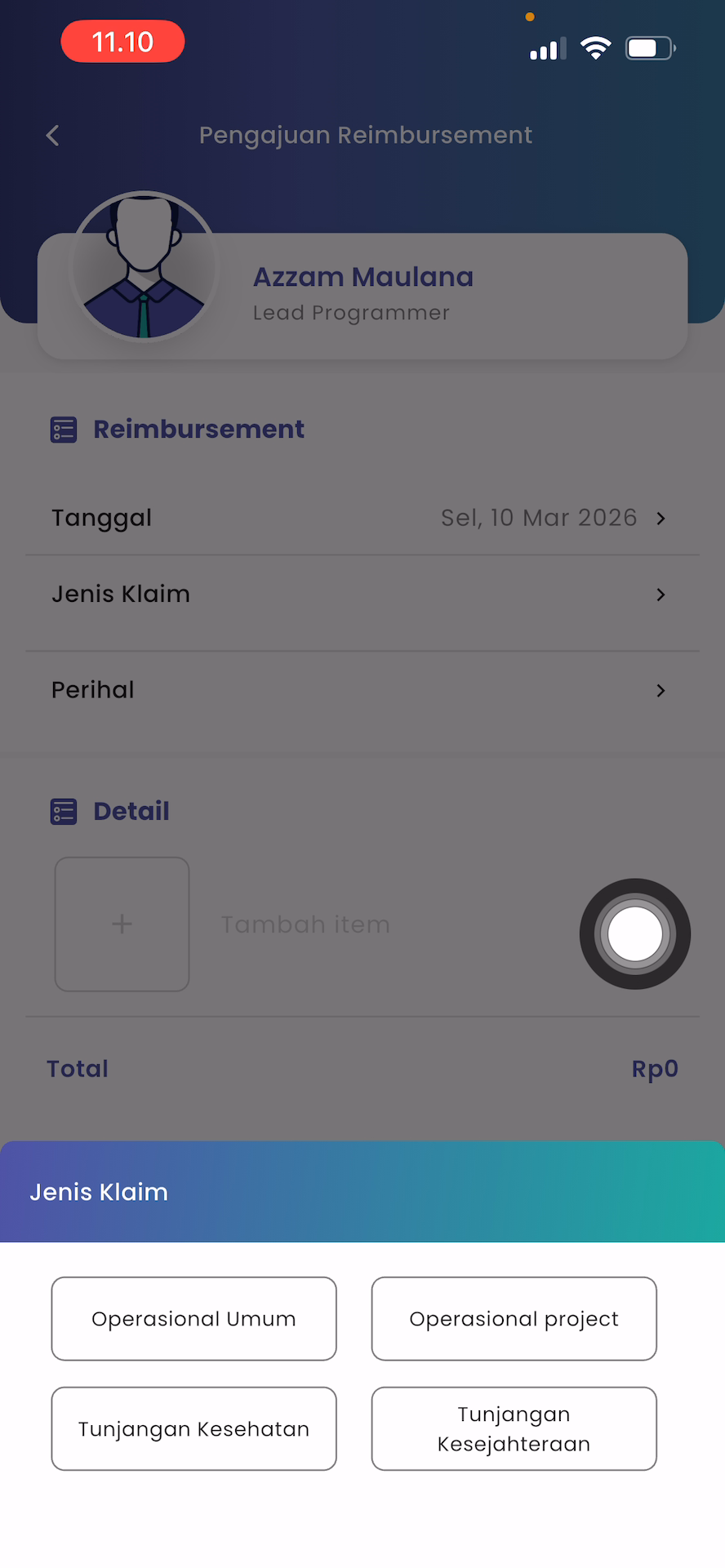 Daftar Jenis Klaim