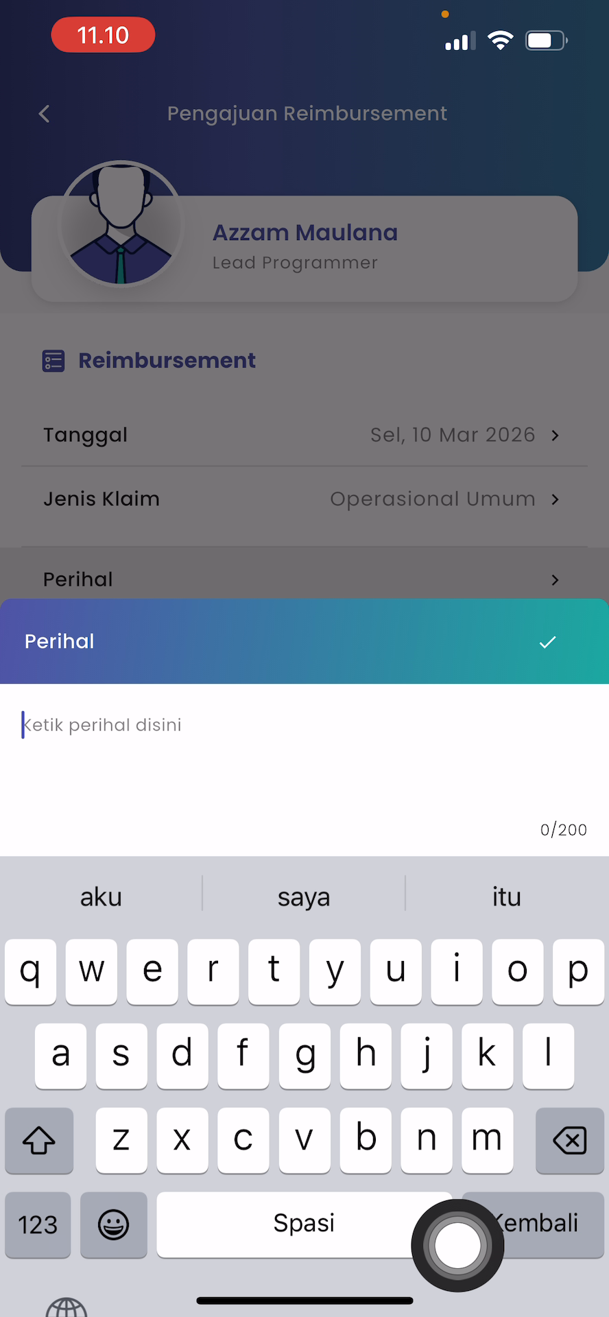 Perihal Pengajuan